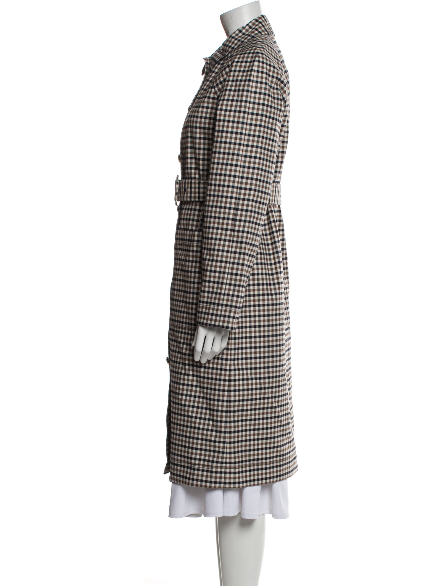 Veronica Beard Plaid Print Trench Coat