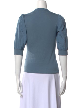 Veronica Beard V-Neck Three-Quarter Sleeve Polo