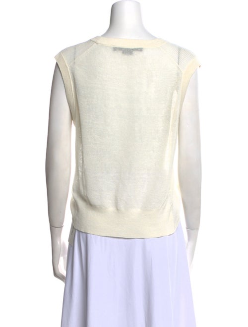 Veronica Beard Linen Scoop Neck Crop Top