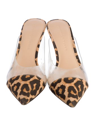 Veronica Beard Canvas Animal Print Mules
