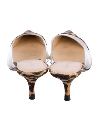 Veronica Beard Canvas Animal Print Mules