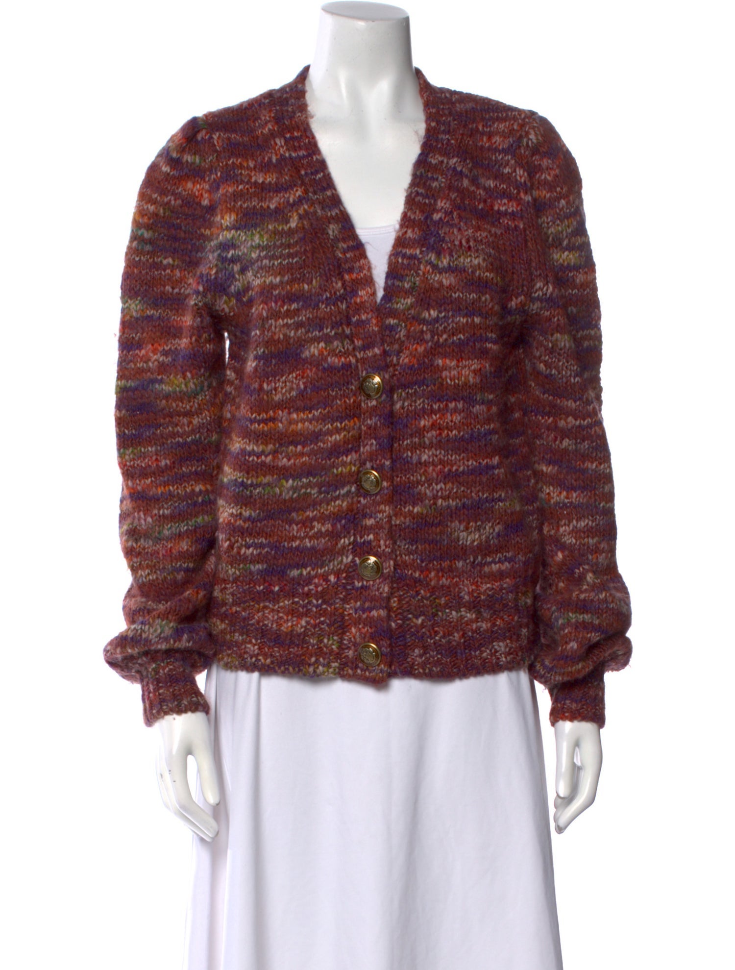 Veronica Beard Printed V-Neck Sweater