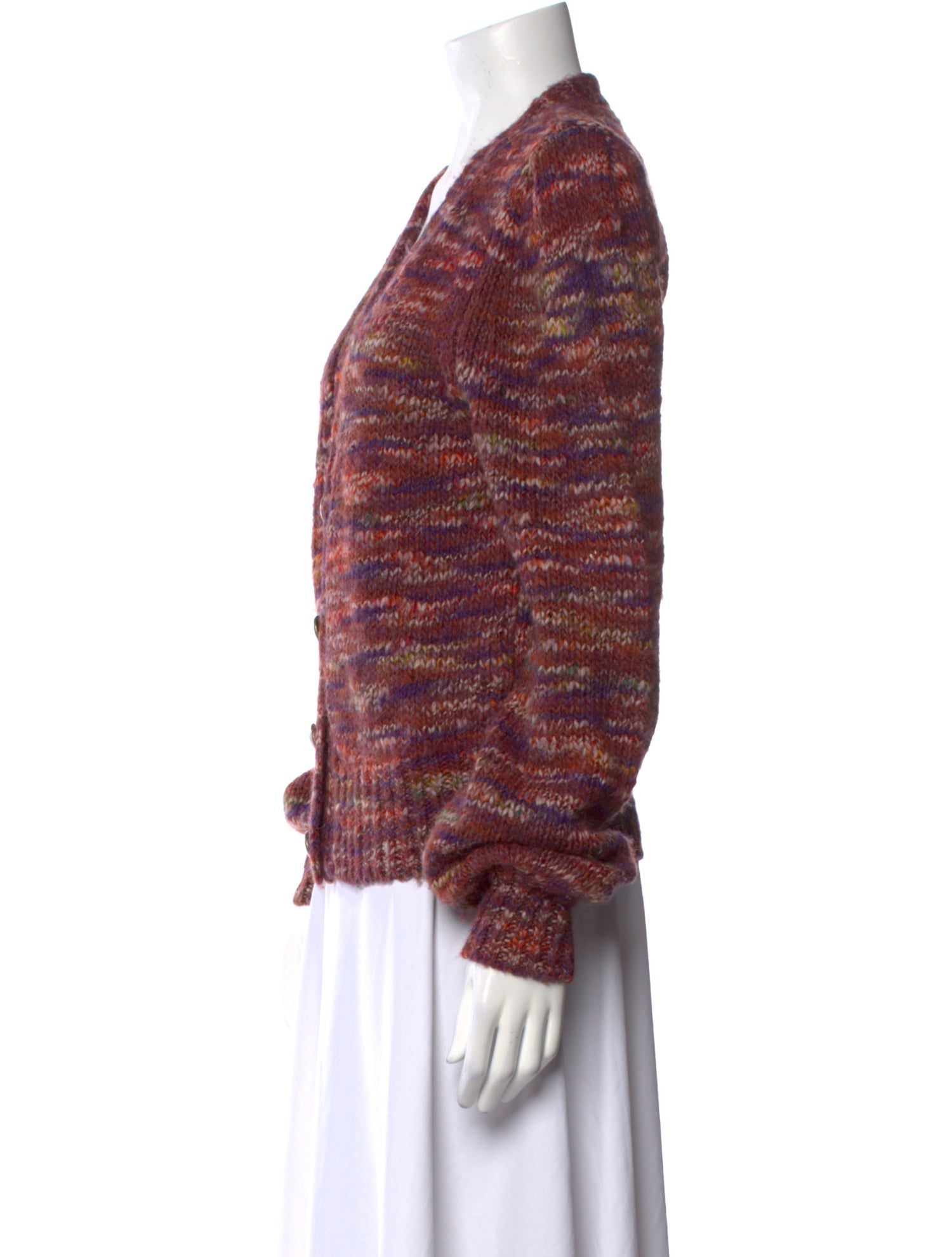 Veronica Beard Printed V-Neck Sweater