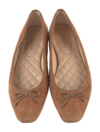 Veronica Beard Suede Bow Accents Ballet Flats