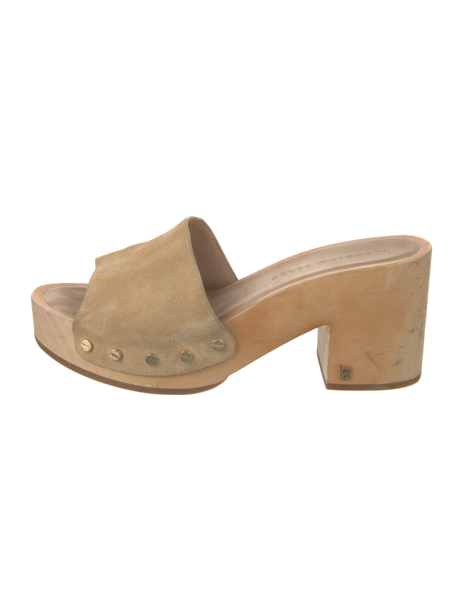 Veronica Beard Suede Studded Accents Slides