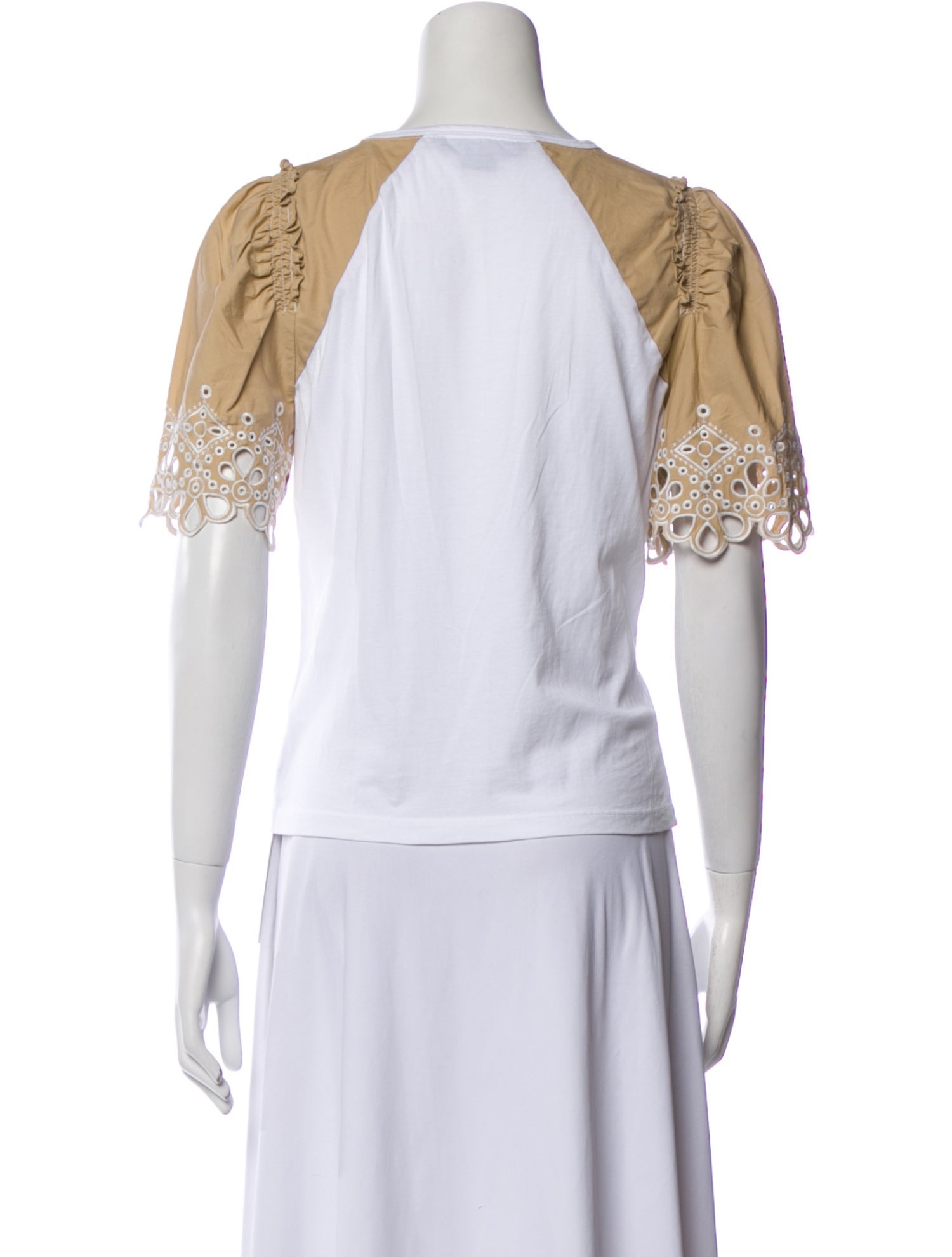 Veronica Beard Colorblock Pattern Scoop Neck Crop Top