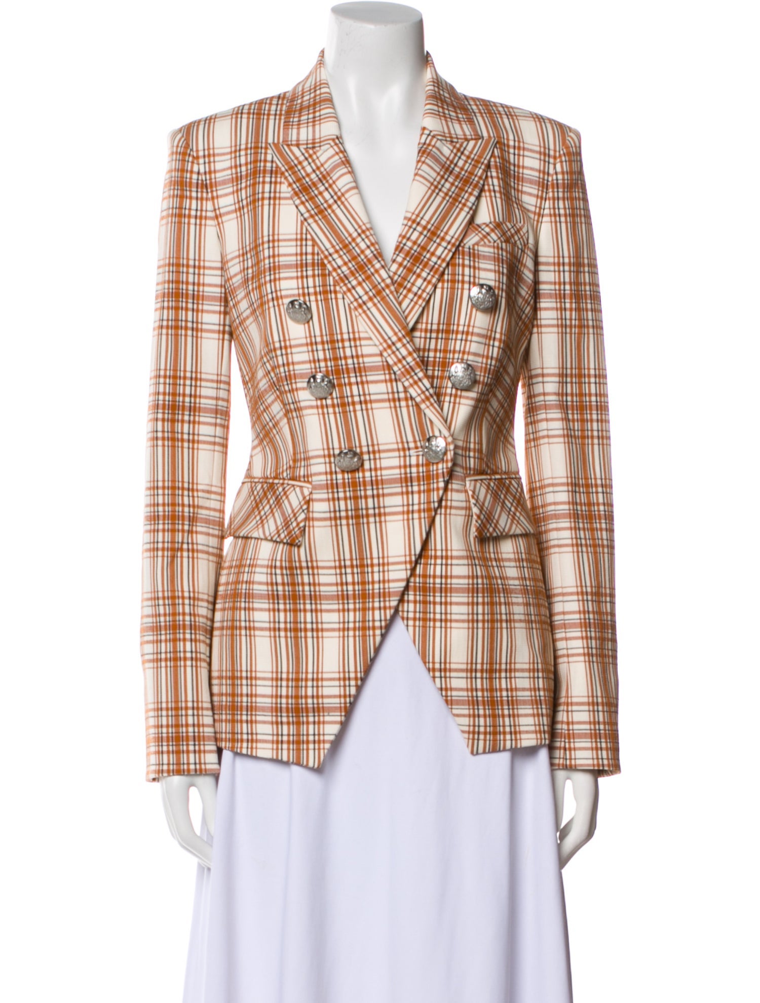 Veronica Beard Plaid Print Blazer