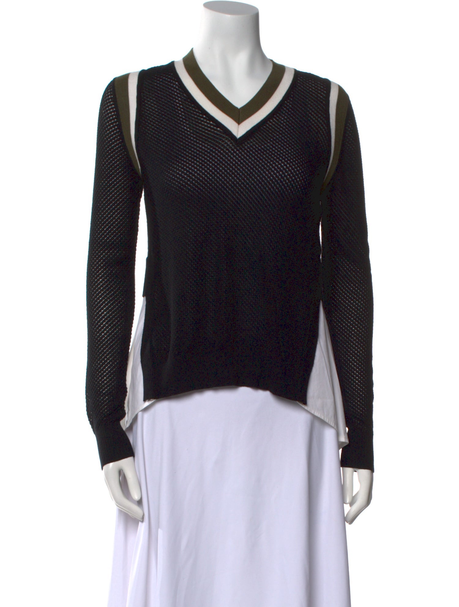 Veronica Beard V-Neck Long Sleeve Top