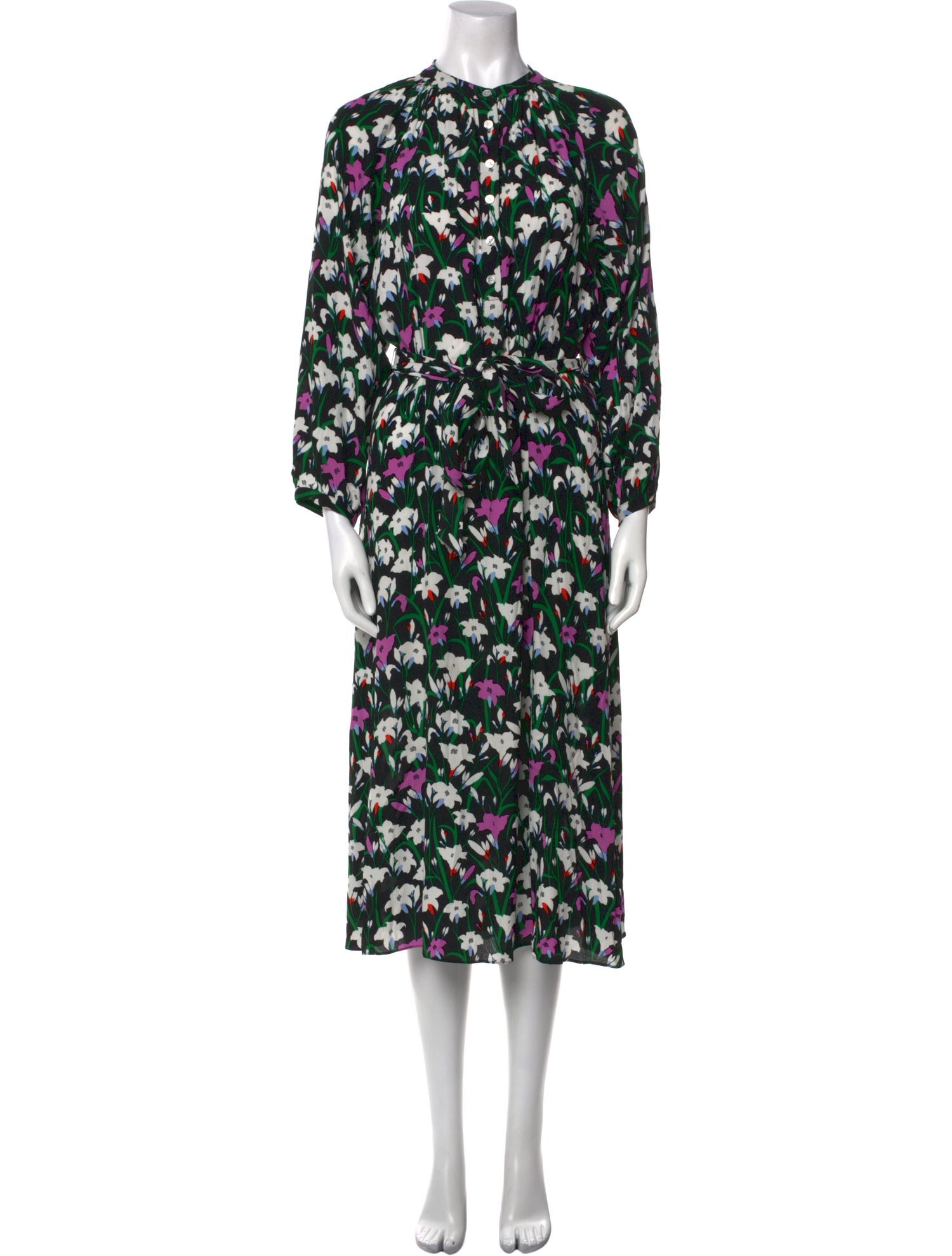 Veronica Beard Floral Print Midi Length Dress