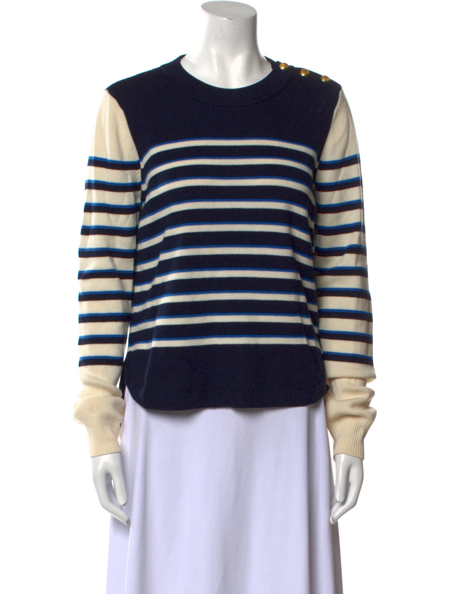 Veronica Beard Striped Crew Neck Sweater