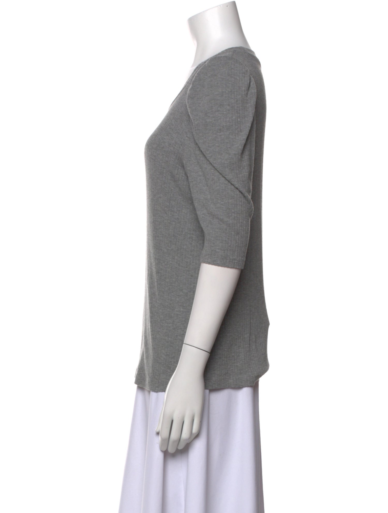 Veronica Beard Scoop Neck Three-Quarter Sleeve T-Shirt