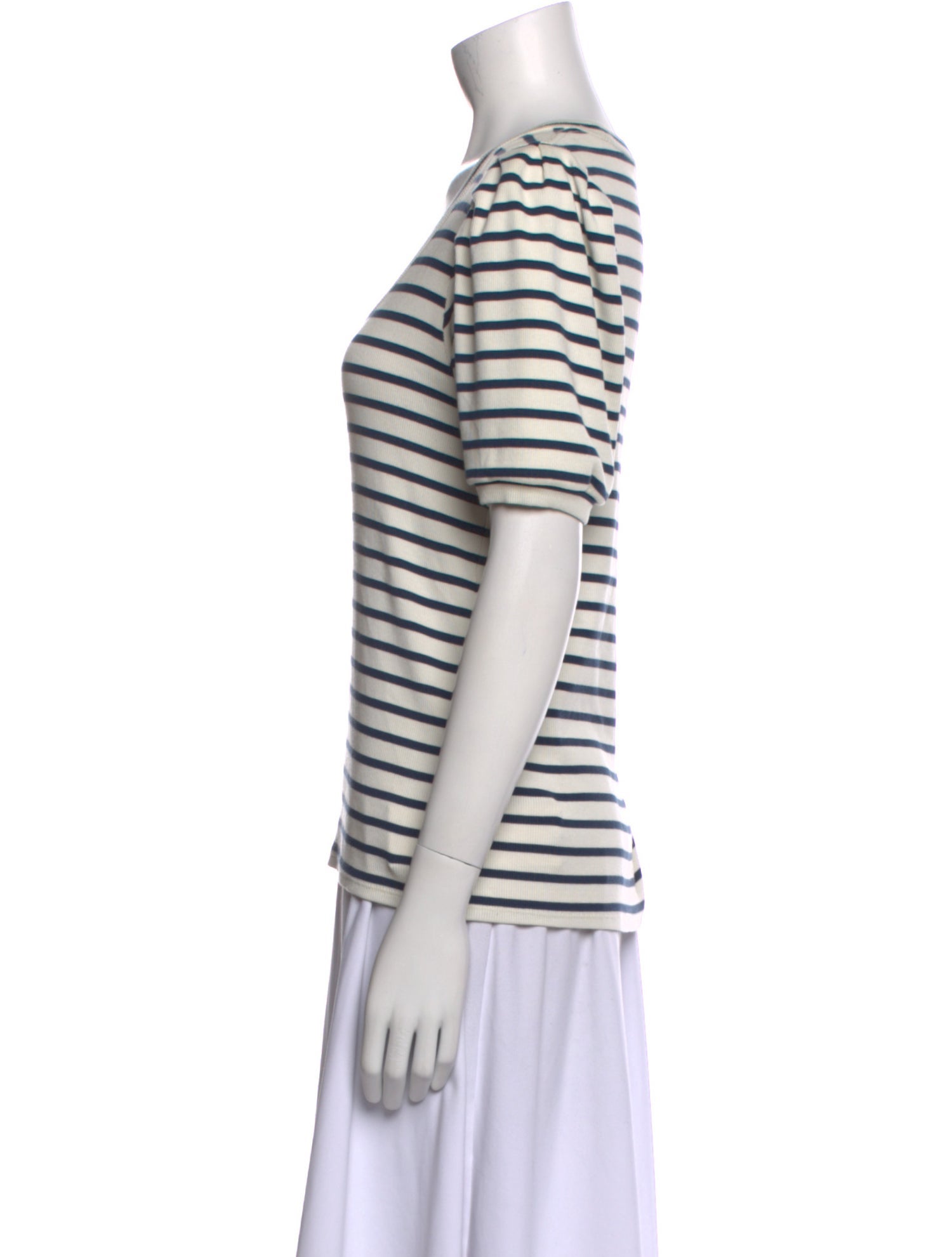 Veronica Beard Striped Scoop Neck T-Shirt