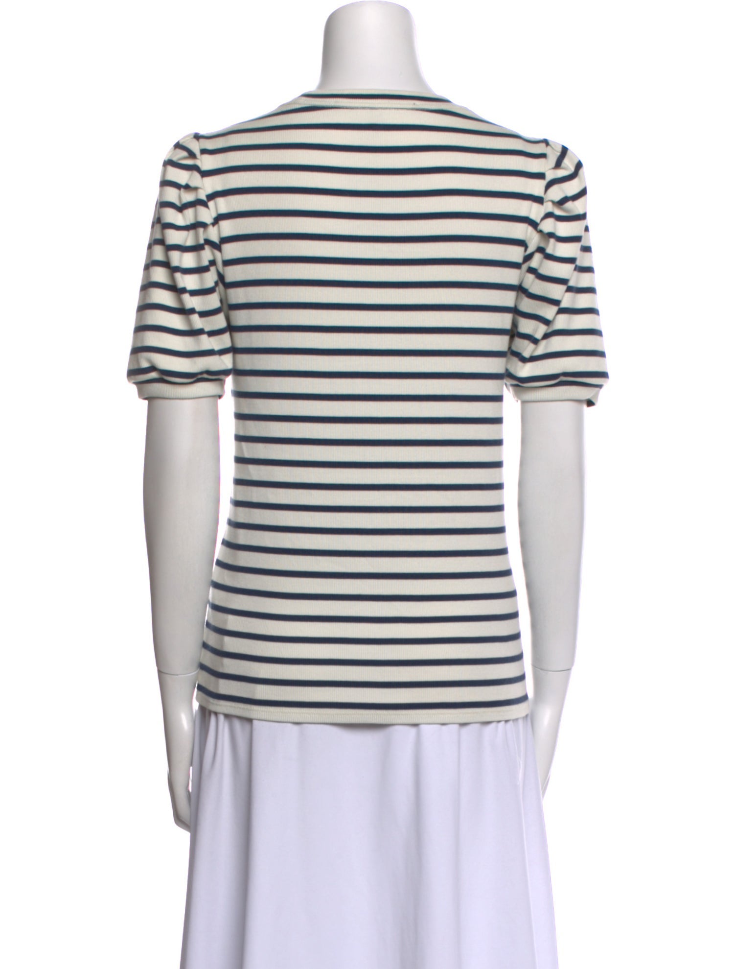 Veronica Beard Striped Scoop Neck T-Shirt