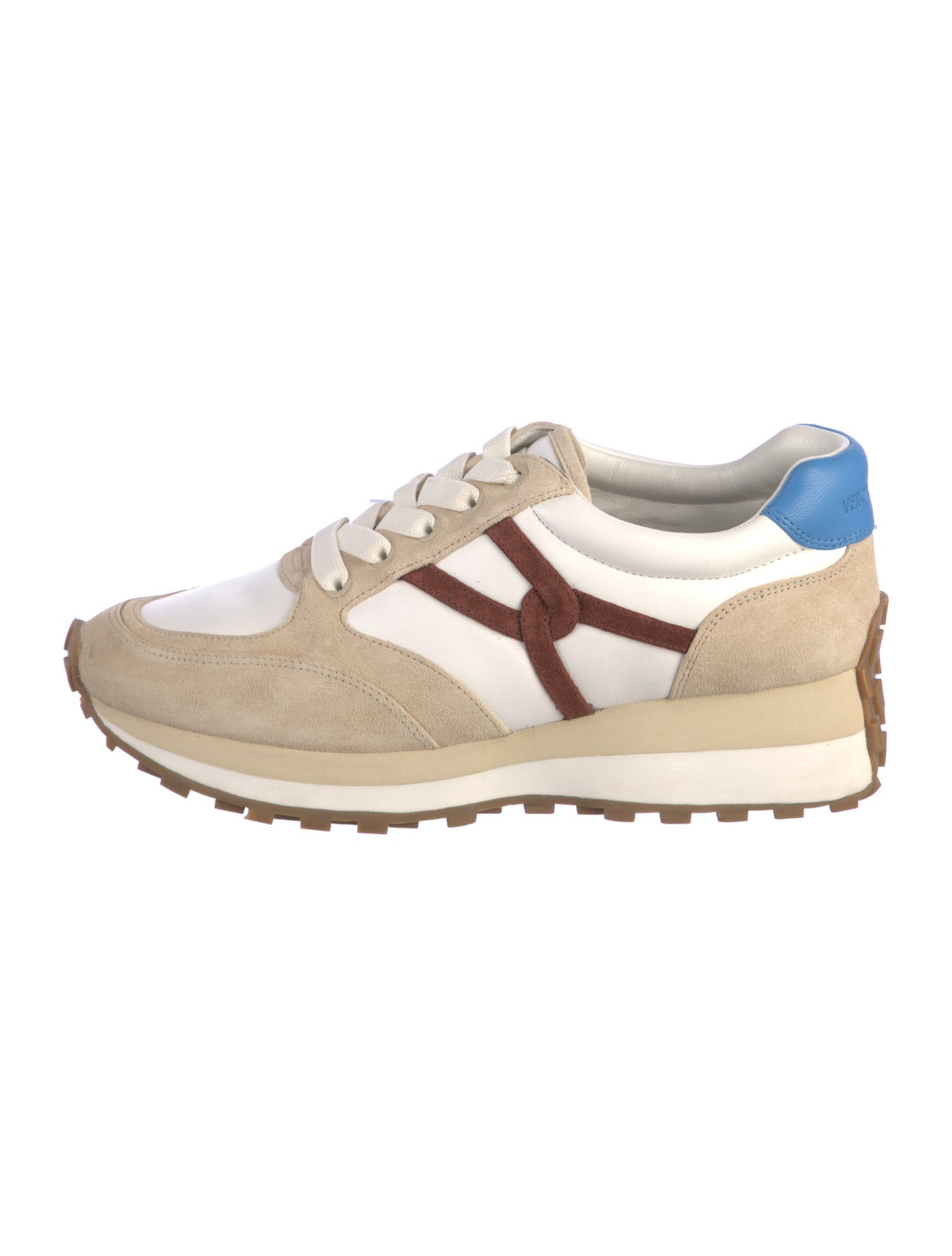 Veronica Beard Suede Colorblock Pattern Sneakers