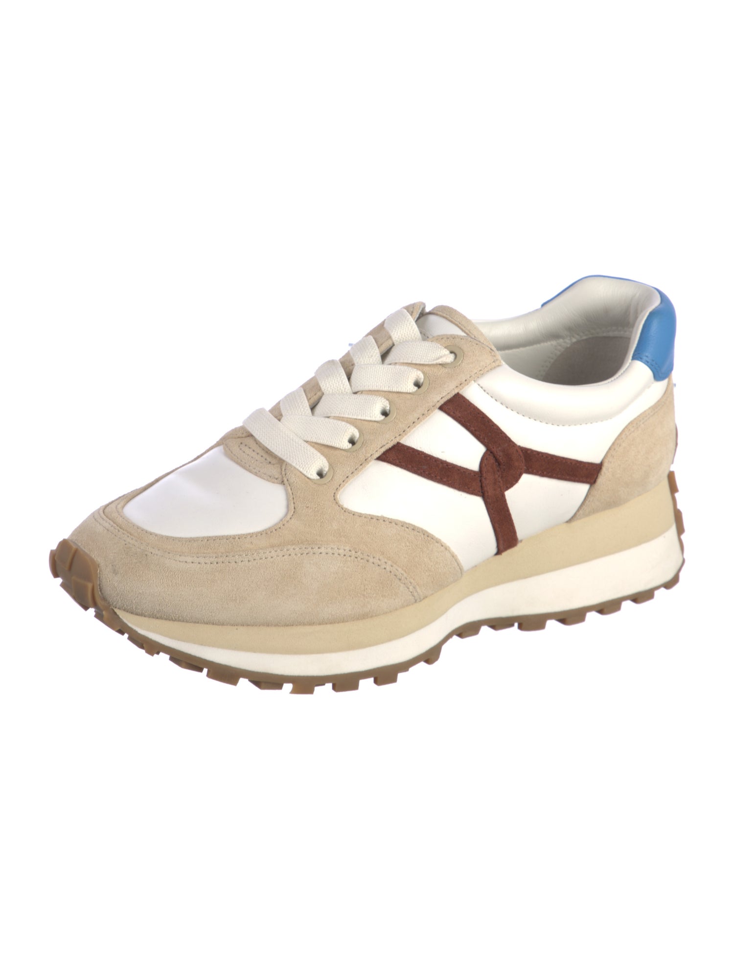Veronica Beard Suede Colorblock Pattern Sneakers