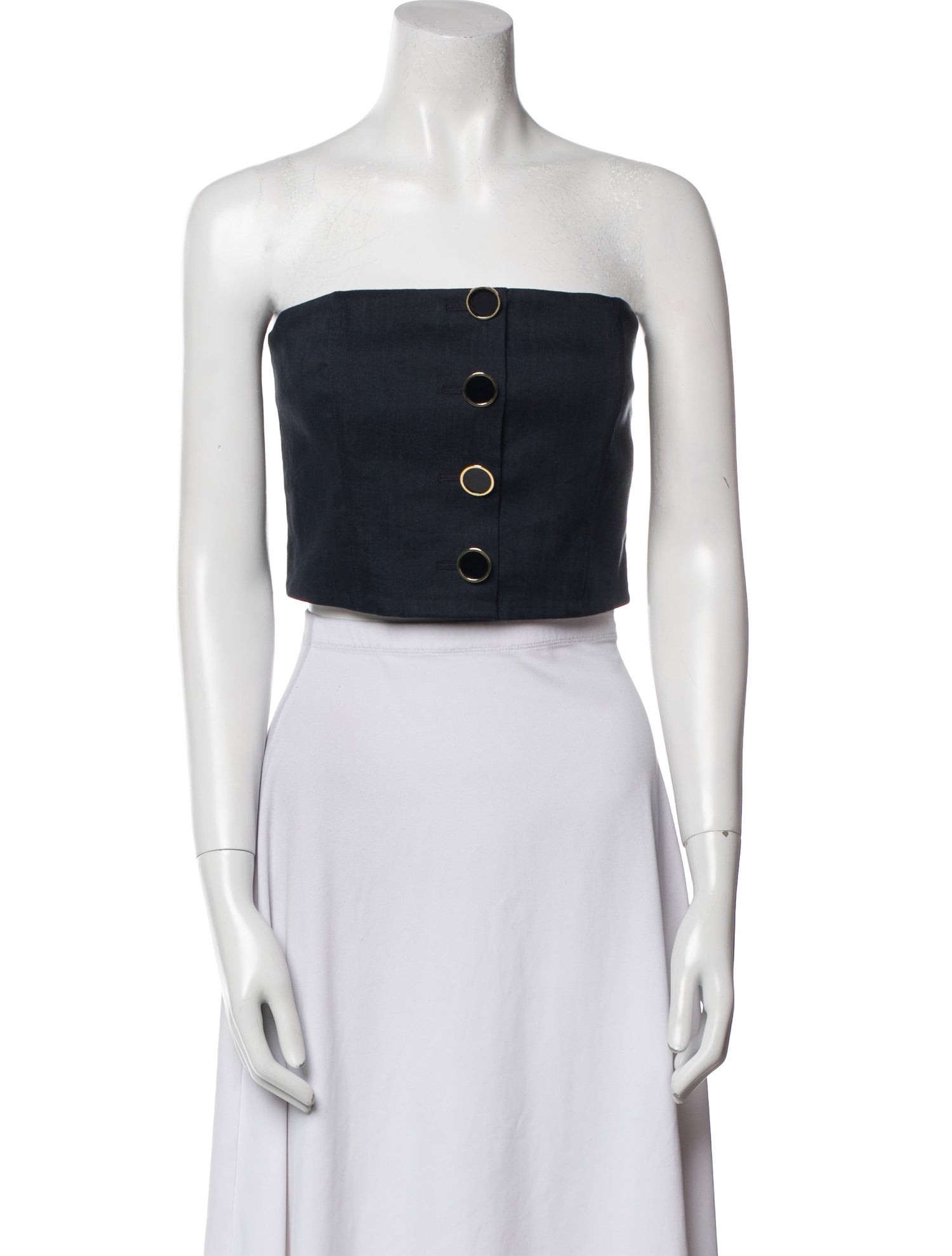 Veronica Beard Linen Strapless Crop Top