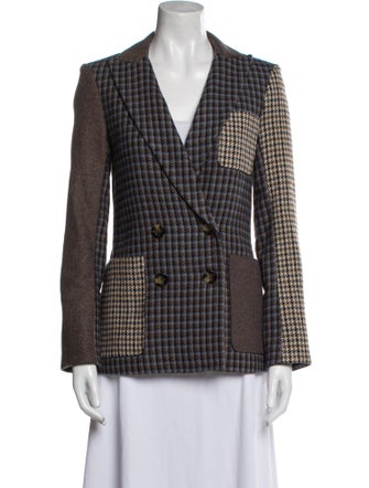 Veronica Beard Houndstooth Print Peacoat