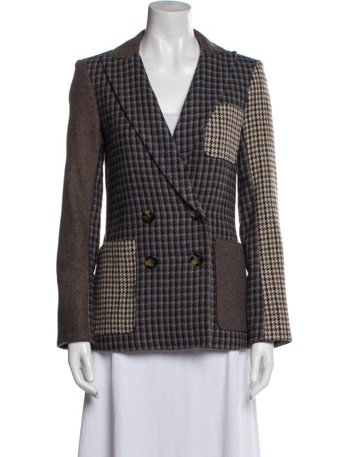 Veronica Beard Houndstooth Print Peacoat