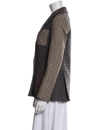 Veronica Beard Houndstooth Print Peacoat
