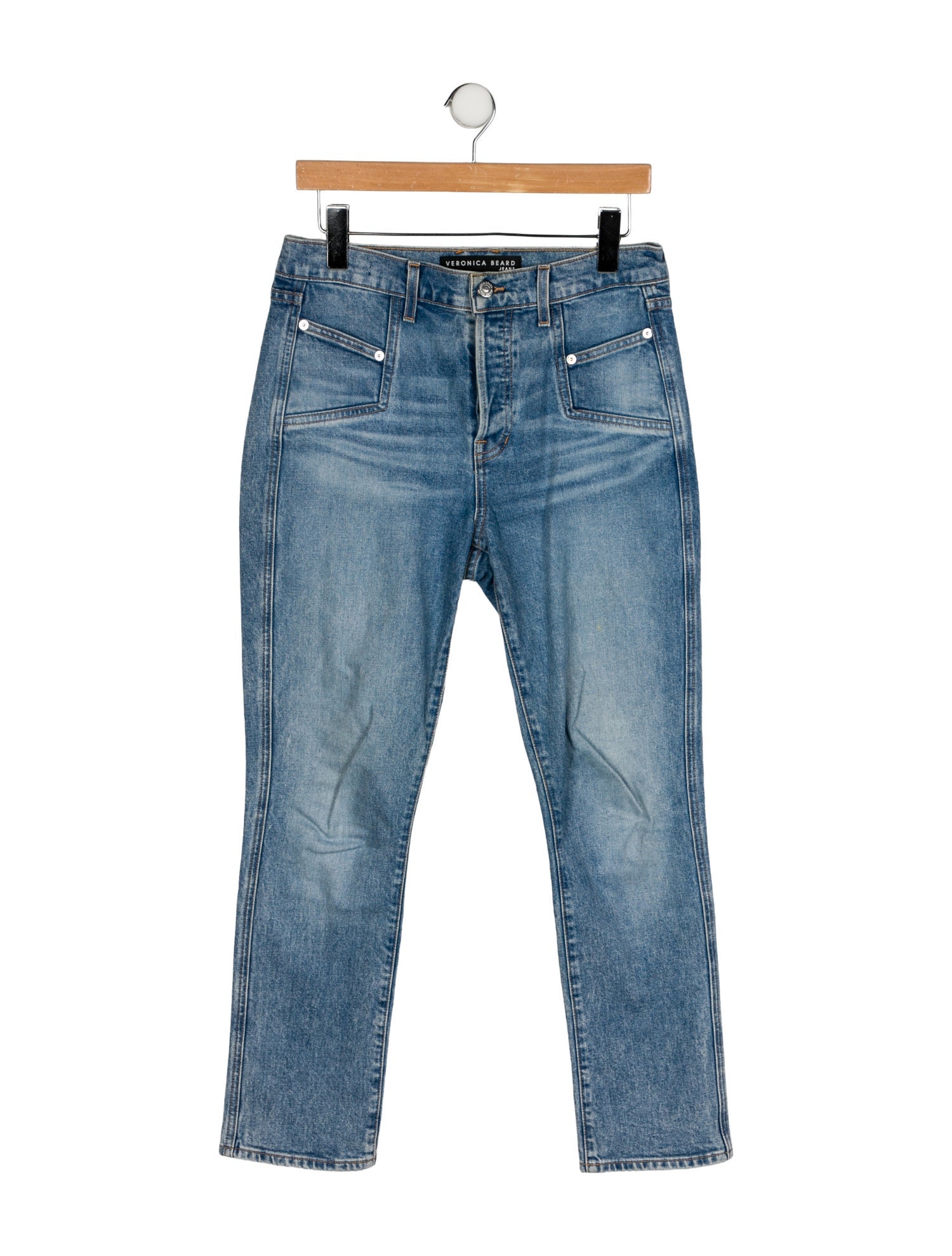 Veronica Beard Mid-Rise Straight Leg Jeans
