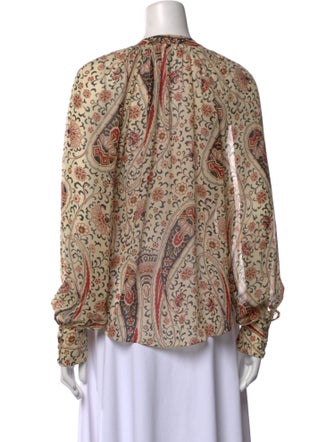 Veronica Beard Silk Paisley Print Blouse