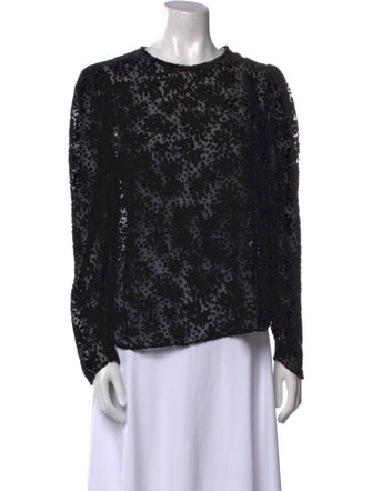 Veronica Beard Lace Pattern Crew Neck Blouse