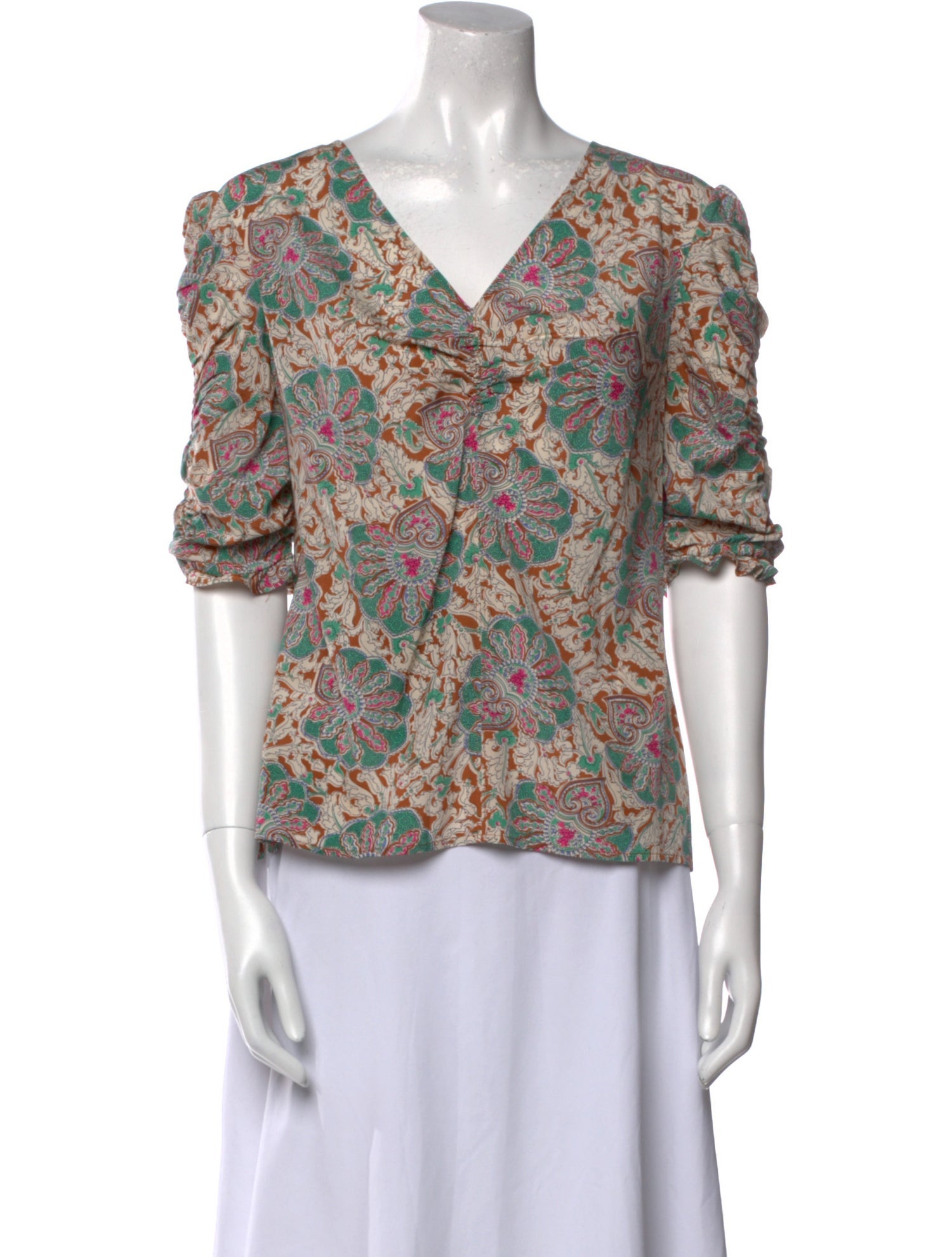 Veronica Beard Silk Floral Print Blouse