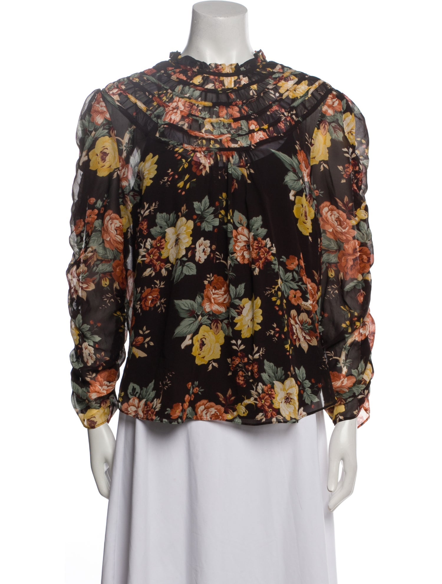 Veronica Beard Silk Floral Print Blouse