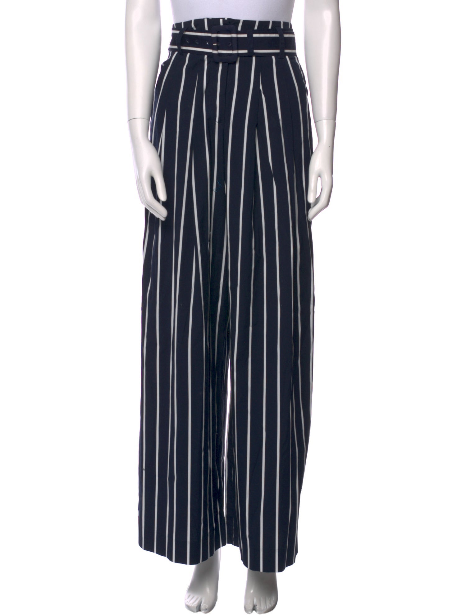 Veronica Beard Striped Wide Leg Pants
