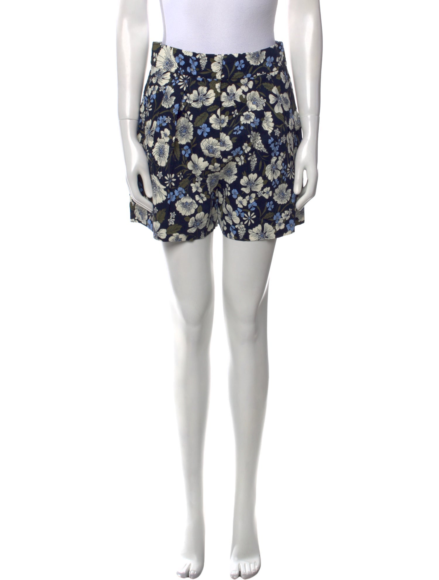 Veronica Beard Floral Print Mini Shorts