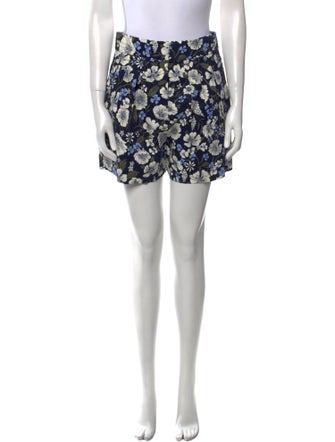 Veronica Beard Floral Print Mini Shorts