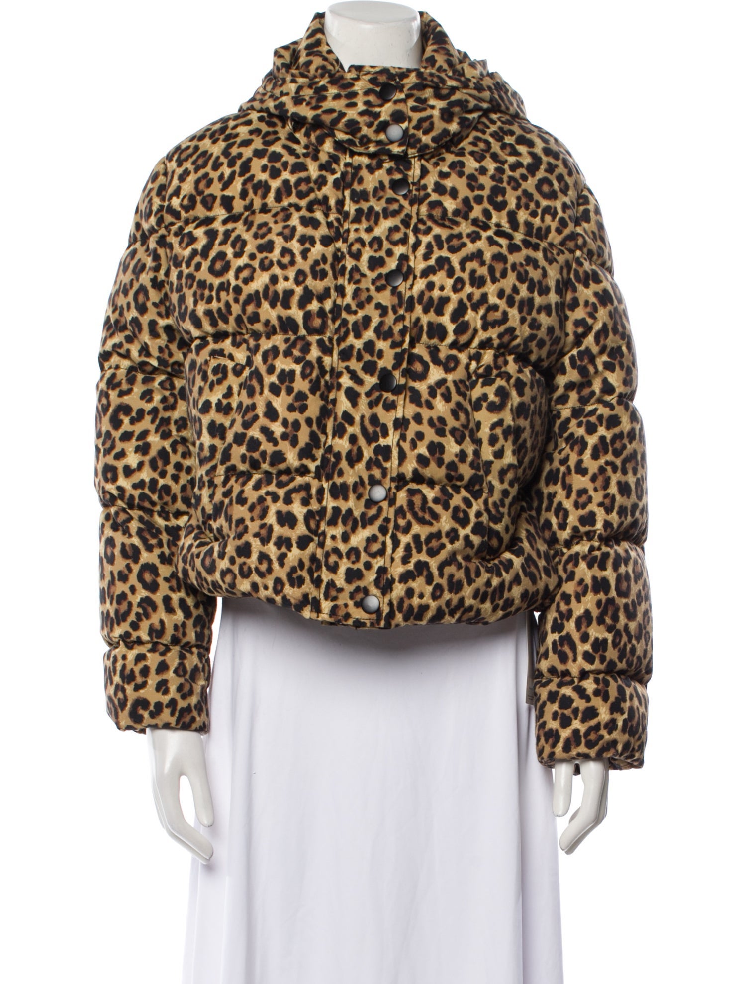 Veronica Beard Nylon Animal Print Down Jacket