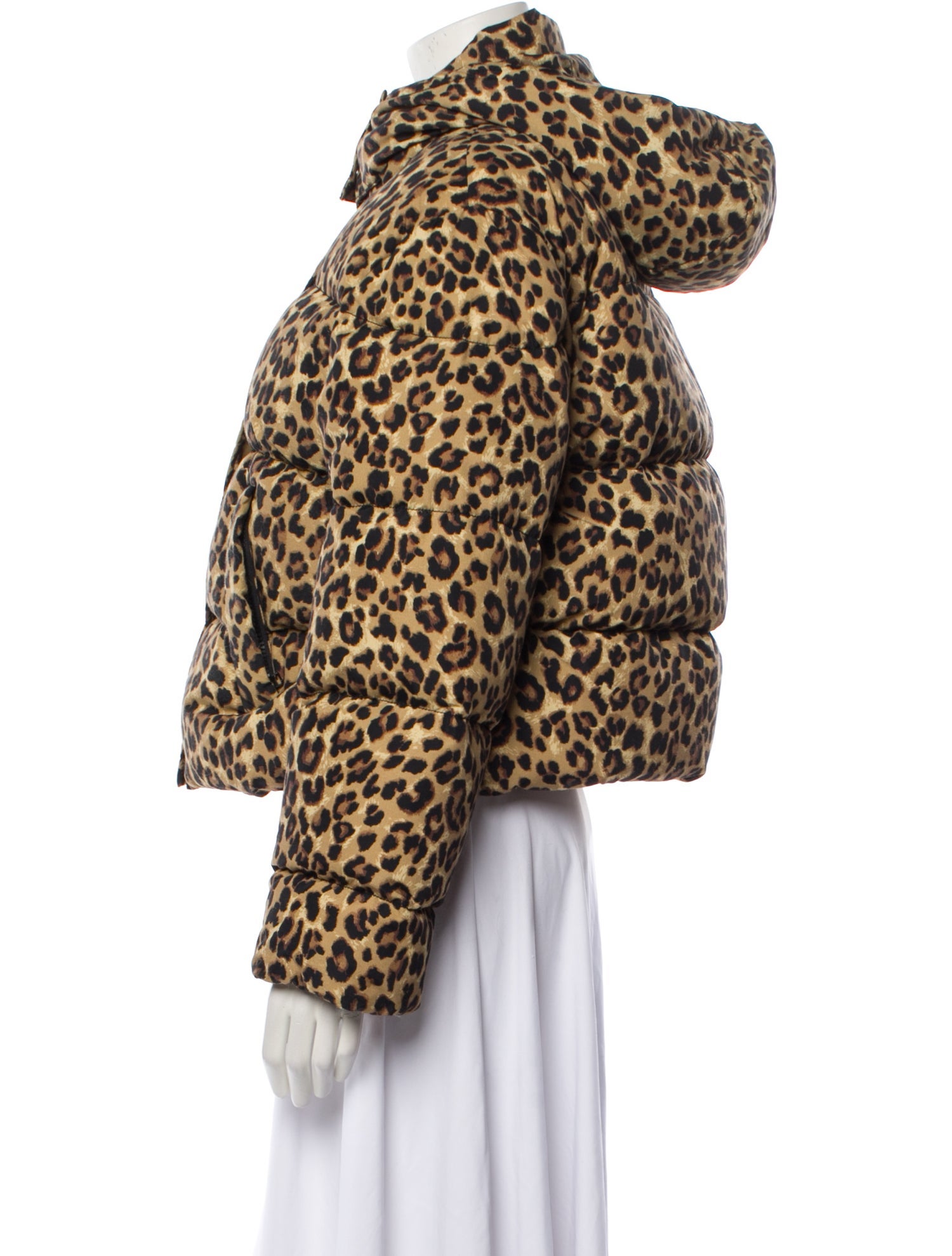 Veronica Beard Nylon Animal Print Down Jacket
