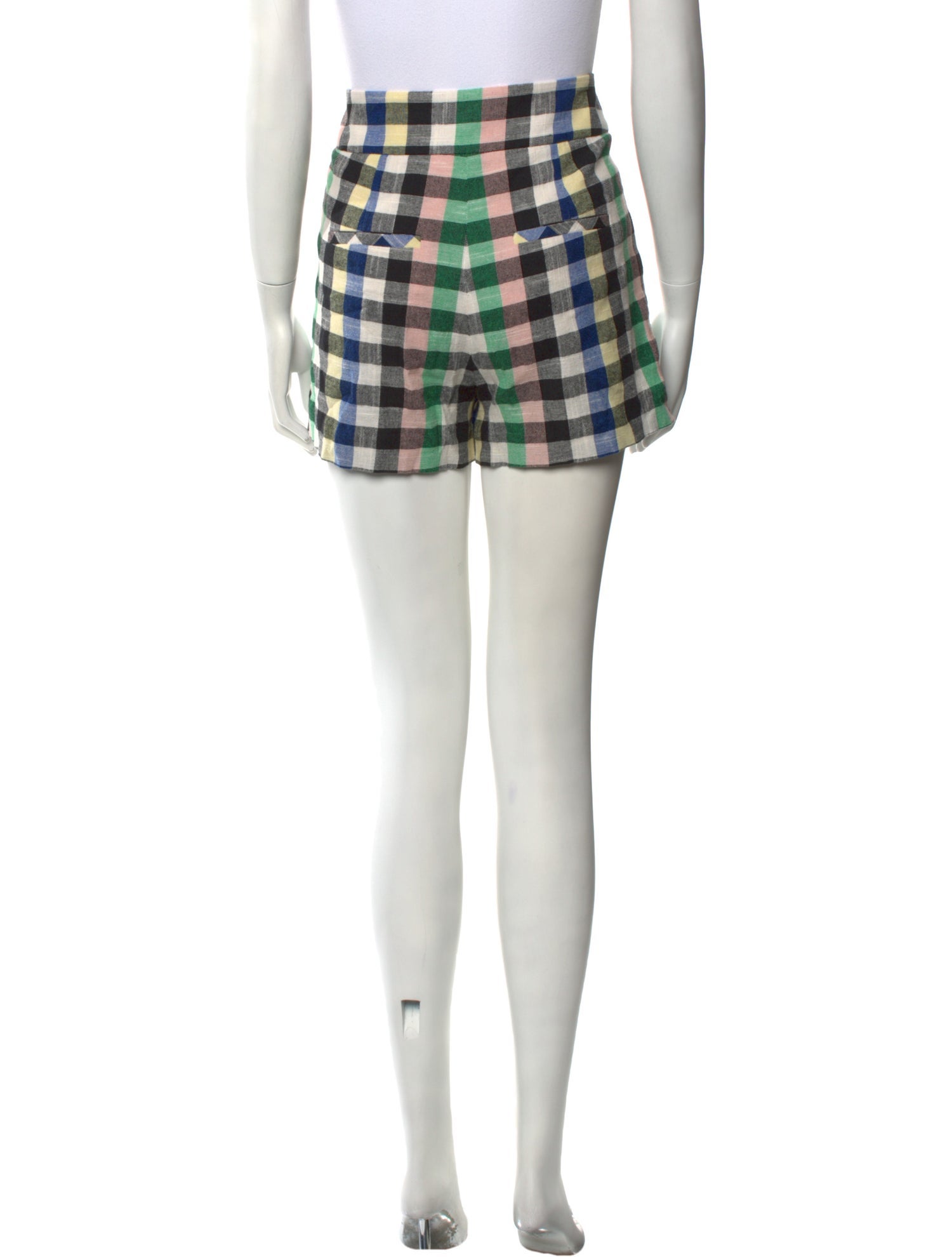 Veronica Beard Plaid Print Mini Shorts