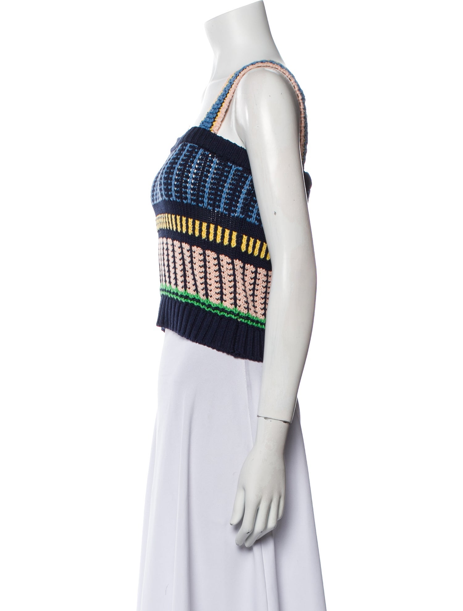 Veronica Beard Patterned Square Neckline Crop Top