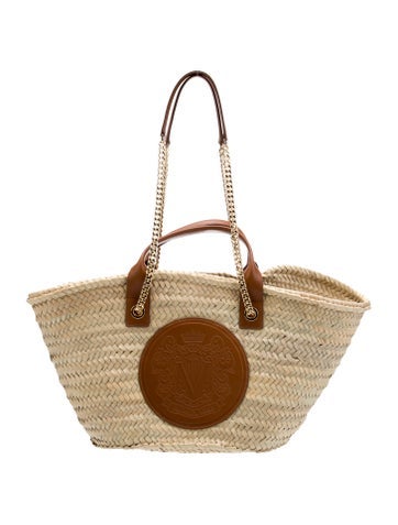Veronica Beard Handle Bags Raffia Top Bag