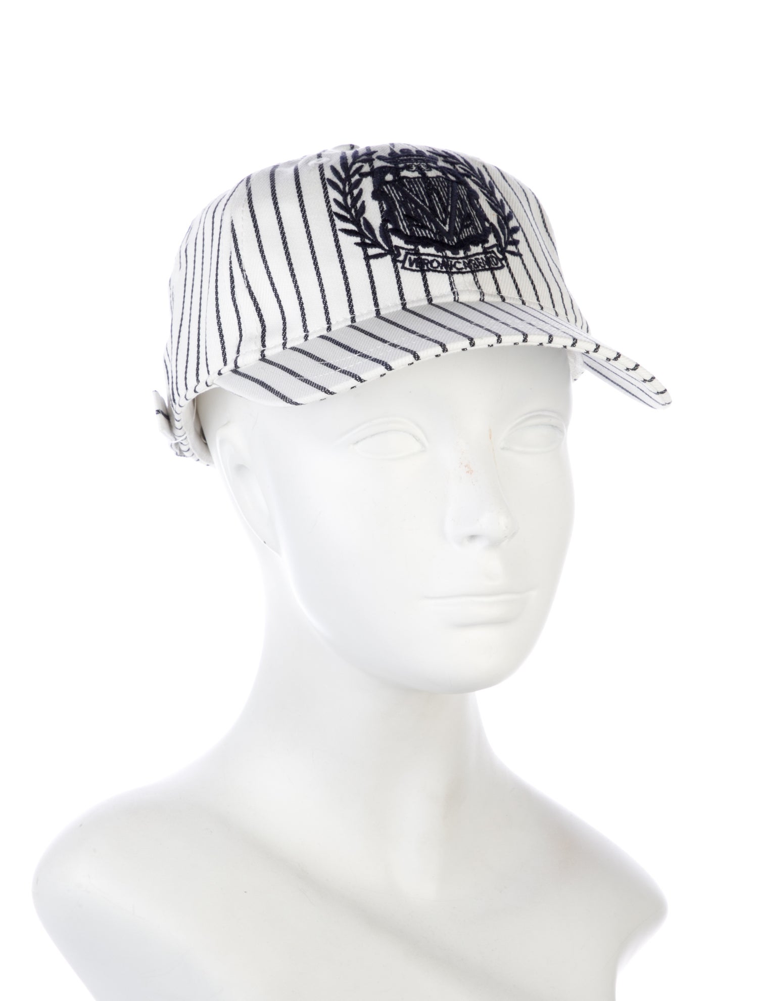 Veronica Beard white pattern print baseball cap
