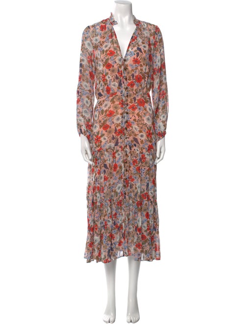 Veronica Beard Floral Print Long Dress