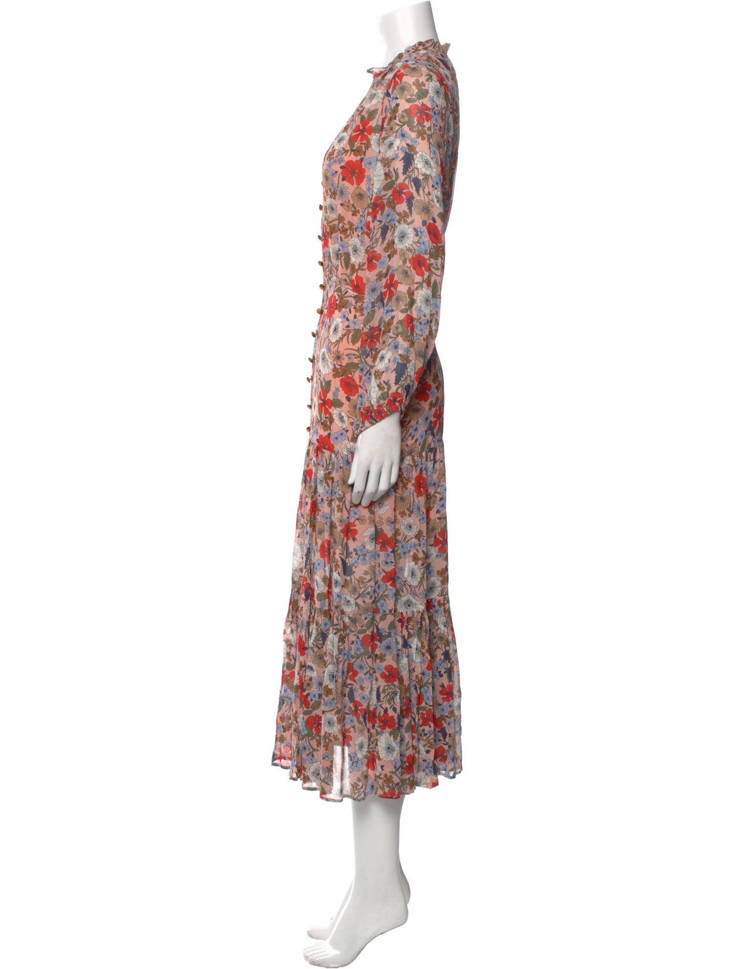 Veronica Beard Floral Print Long Dress