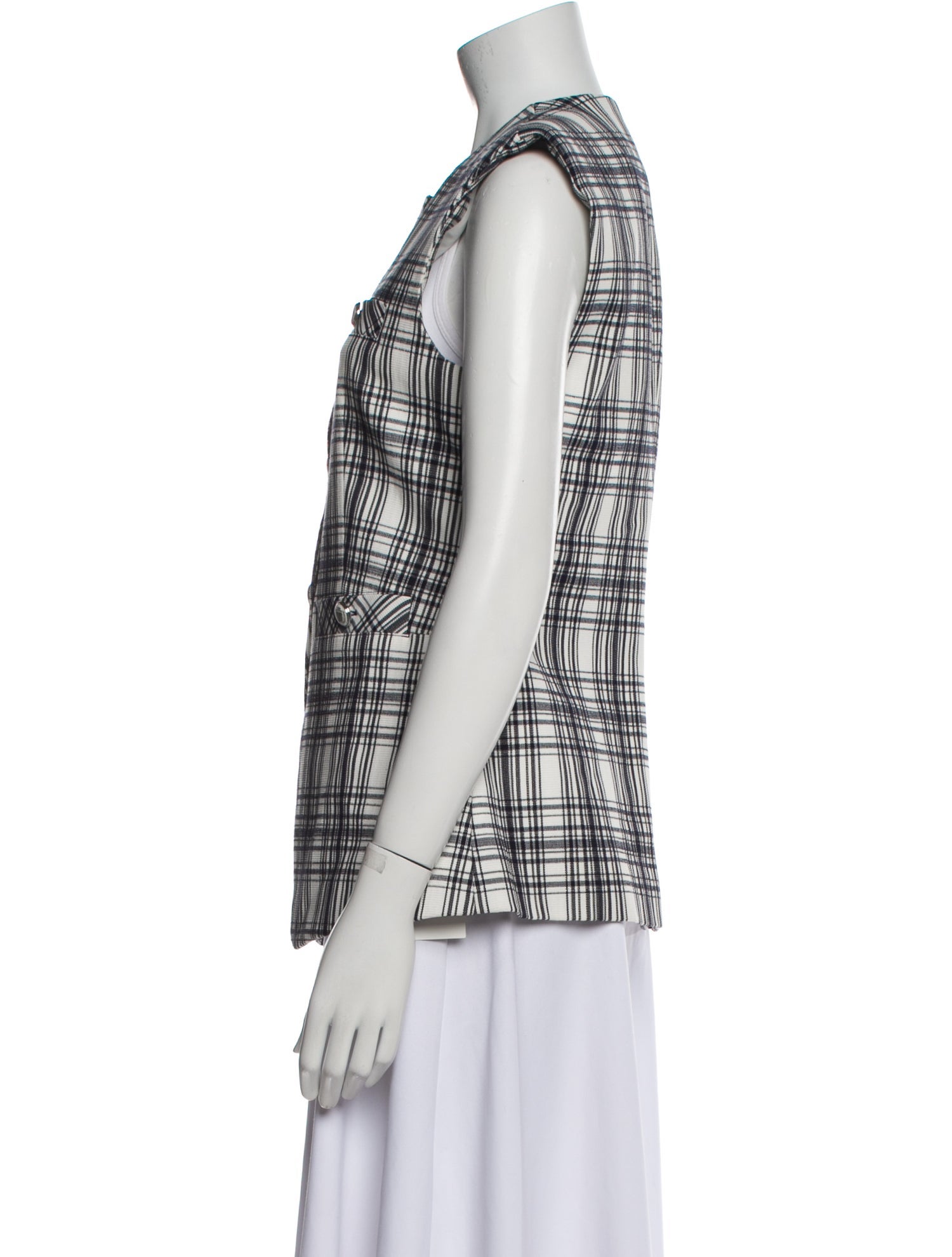 Veronica Beard Plaid Print Vest