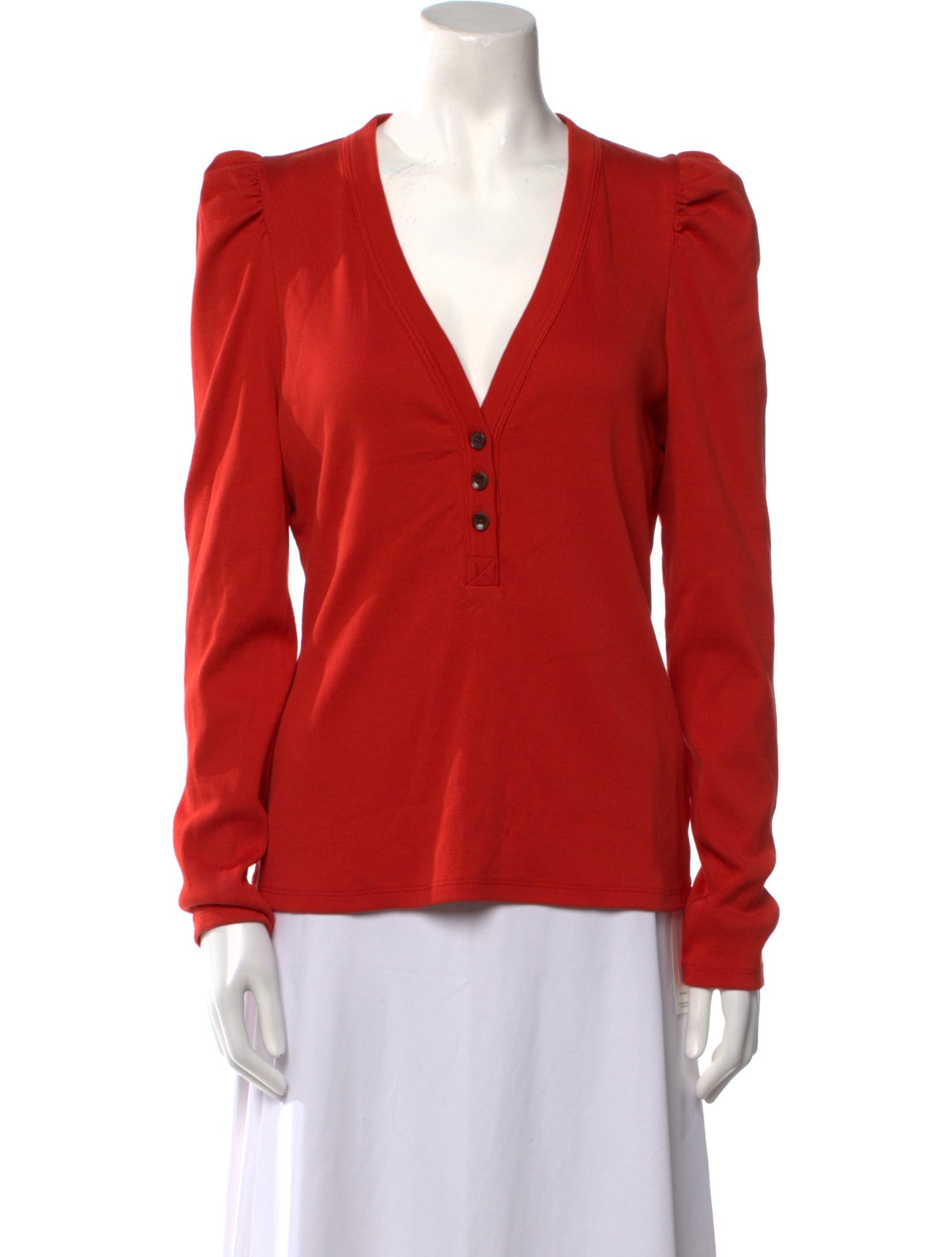 Veronica Beard V-Neck Long Sleeve Blouse