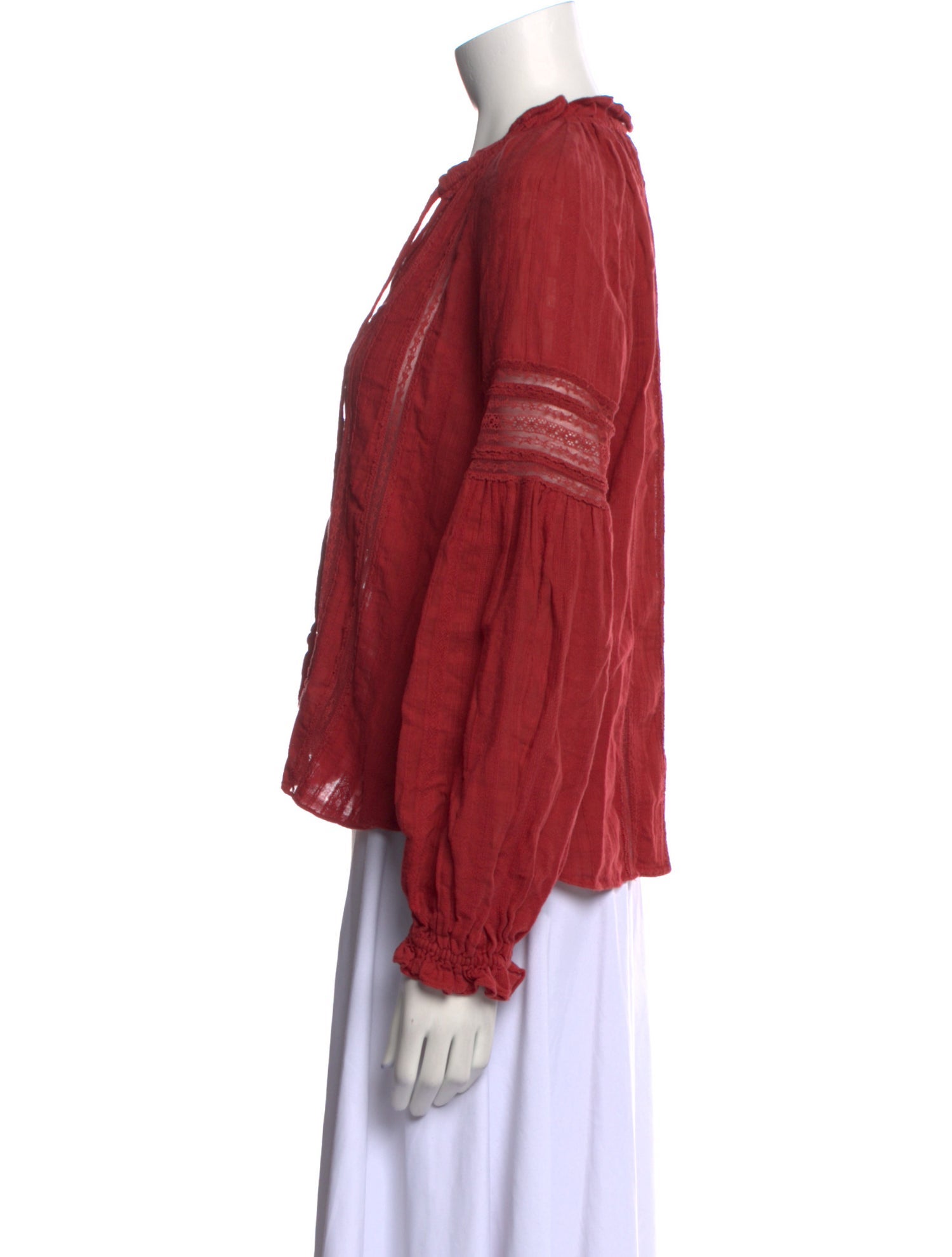 Veronica Beard V-Neck Long Sleeve Blouse