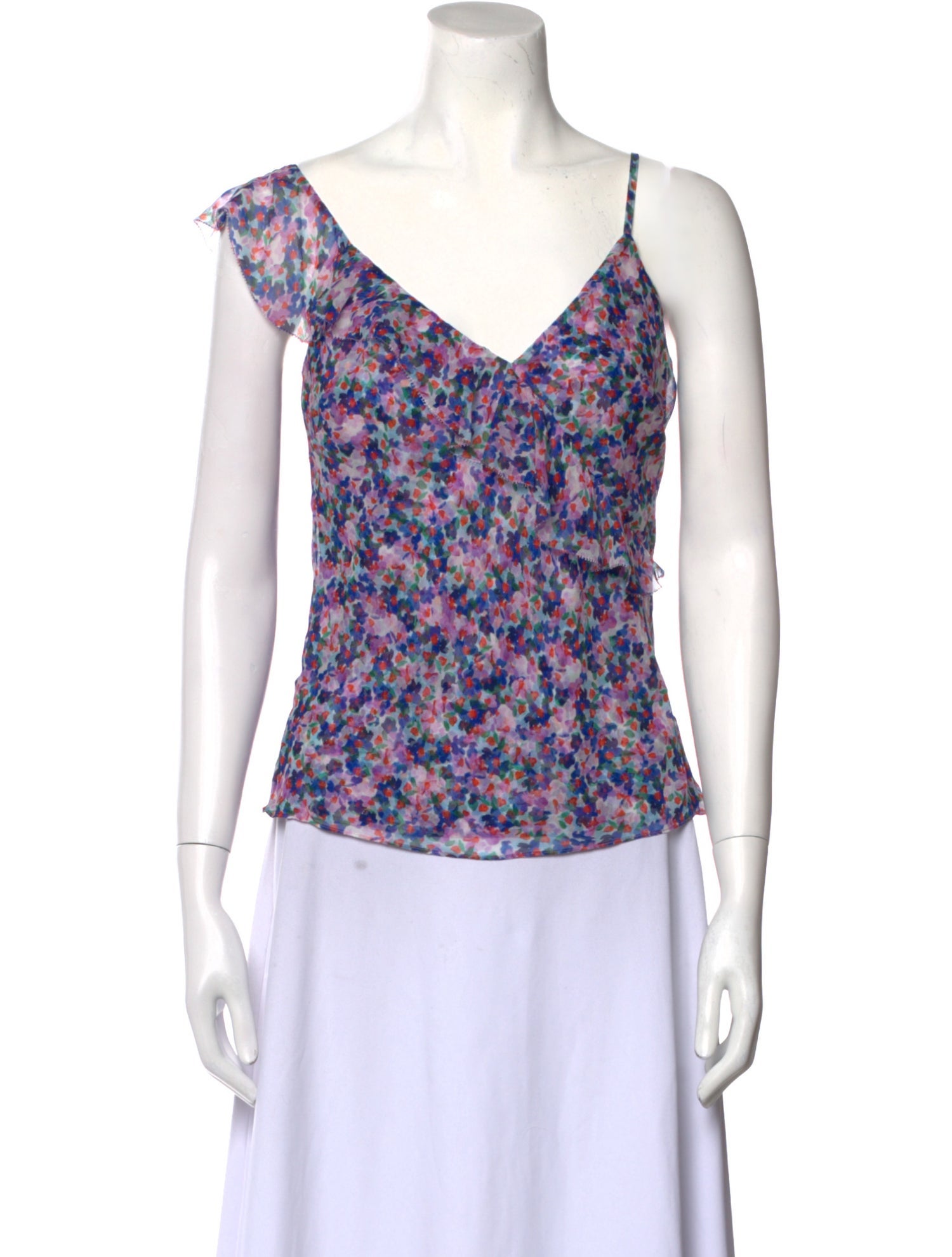 Veronica Beard Silk Floral Print Top