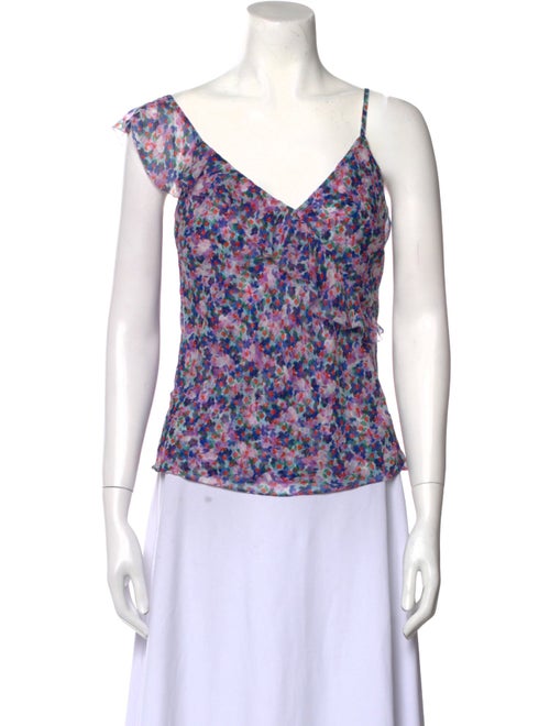 Veronica Beard Silk Floral Print Top