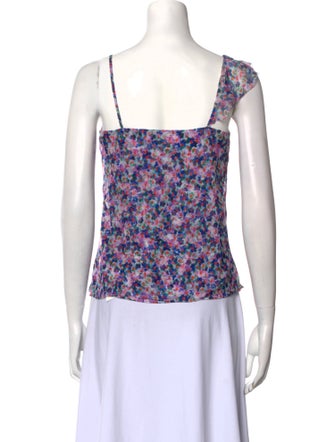 Veronica Beard Silk Floral Print Top