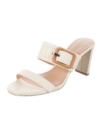 Veronica Beard Embossed Leather Slides