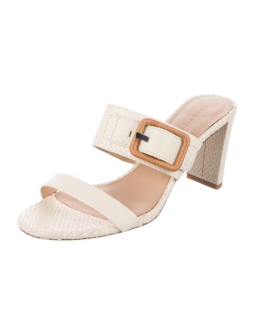 Veronica Beard Embossed Leather Slides