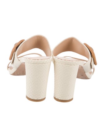 Veronica Beard Embossed Leather Slides