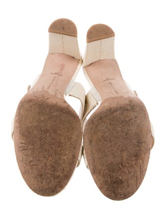 Veronica Beard Embossed Leather Slides