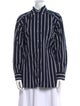 Veronica Beard Striped Long Sleeve Button-Up Top